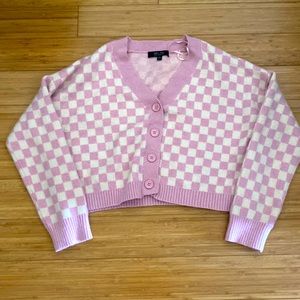 checkered sweater worn once